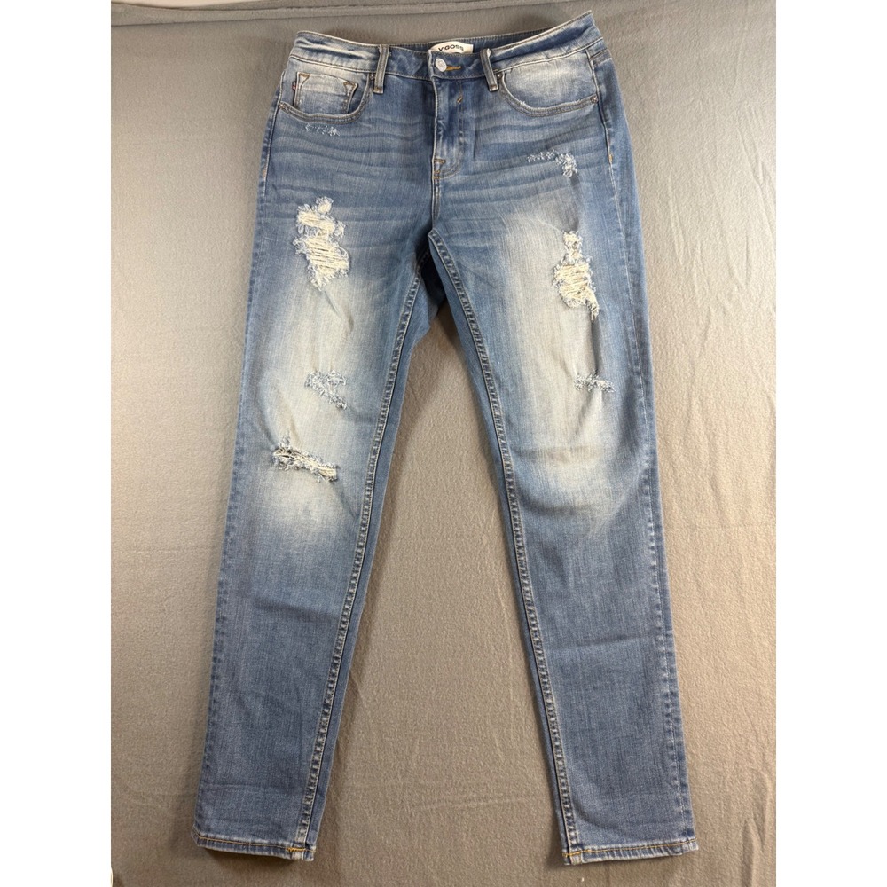 Vigoss Thompson Tomboy Distressed Medium Wash Straight Leg Jeans Size 30
